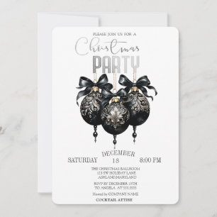 Invitation Boule de Noël noire, Noël à carreaux de Buffalo