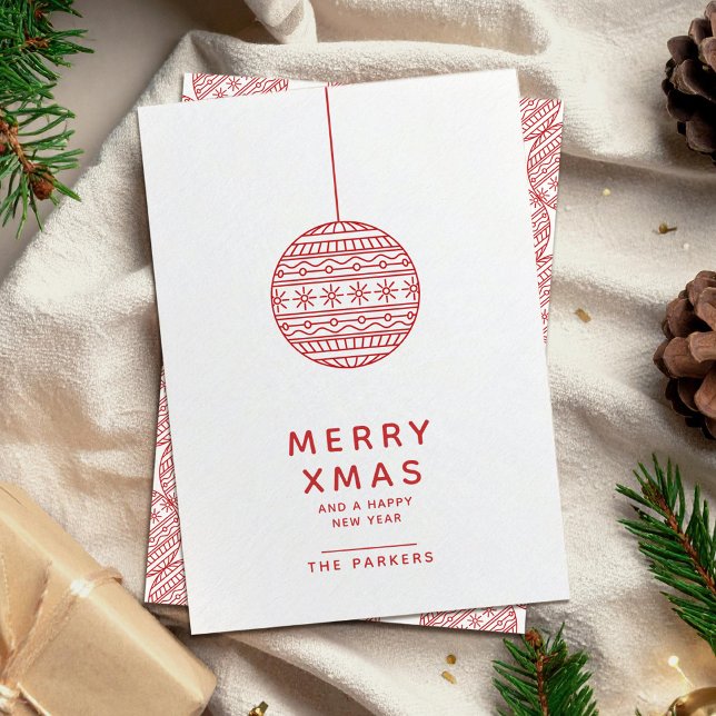 Invitation Boule de Noël rouge Joyeux Xmas (Créateur téléchargé)
