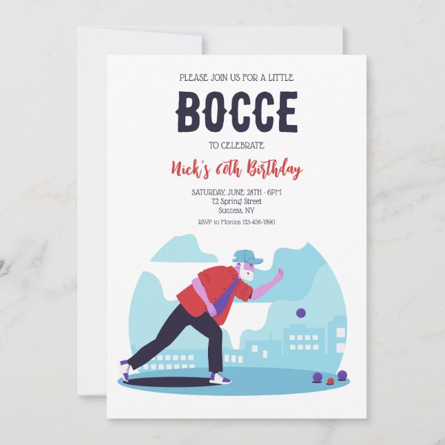 Invitation Boule de pétanque  (Devant)