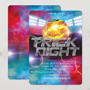 Invitation Boule disco citrouille Halloween nuit de trucs