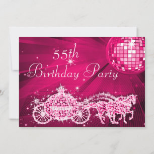 Invitation Boule Disco, Princess Coach & Chevaux 55e Annivers