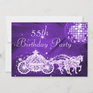 Invitation Boule Disco, Princess Coach & Chevaux 55e Annivers