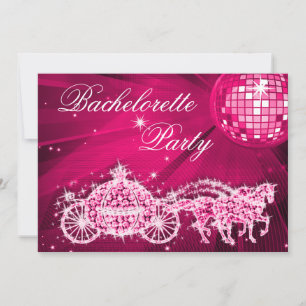 Invitation Boule Disco, Princesse Coach & Horses Bachelorette