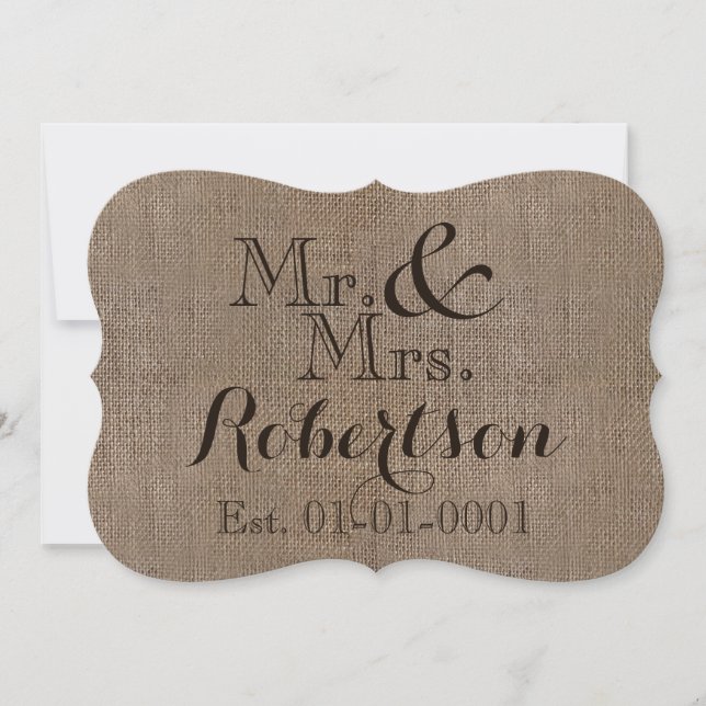 Invitation Boule-Look Rustique Mariage personnalisable (Devant)