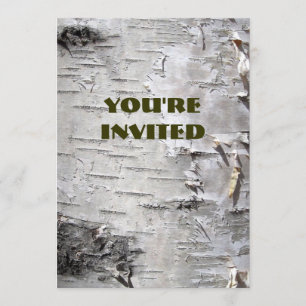 Invitation bouleau blanc chic d'écorce d'arbre de pays