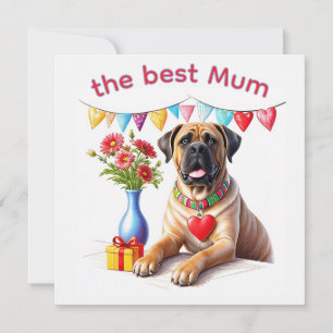 Invitation Bouledogue anglais Mastiff meilleure maman fête de