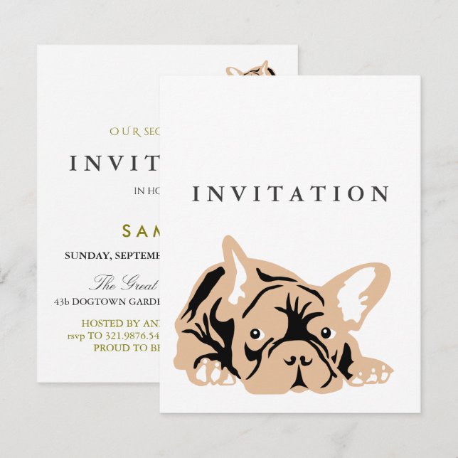 Invitation Bouledogue Français (Devant / Derrière)