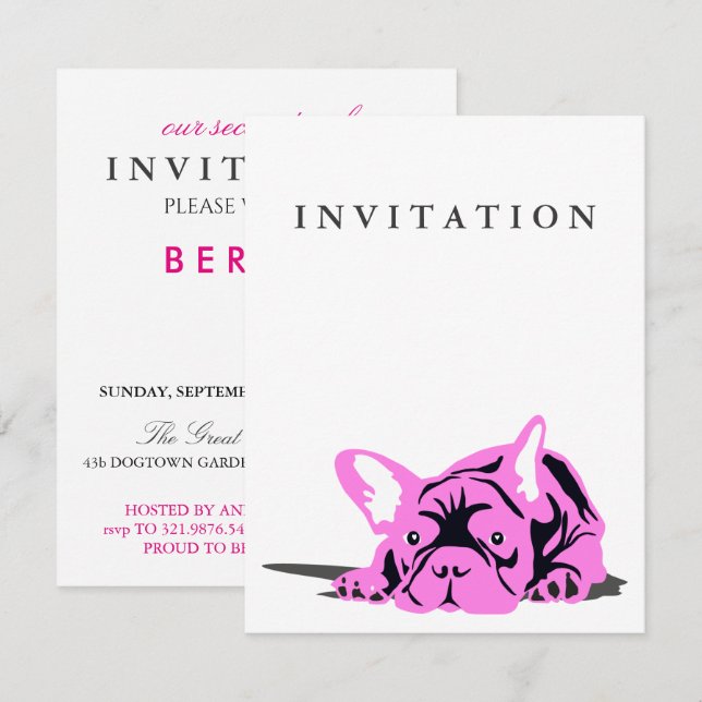Invitation Bouledogue Français (Devant / Derrière)