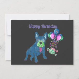 Invitation Bouledogue français Anniversaire French Bulldog
