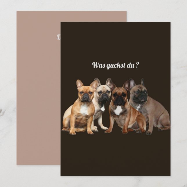 Invitation Bouledogue français famille de chiens  (Devant / Derrière)