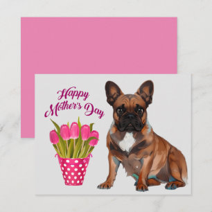 Invitation Bouledogue français Fête des mères French Bulldog