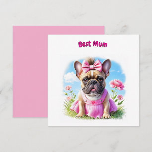 Invitation Bouledogue français Fleurs Bouledogue français