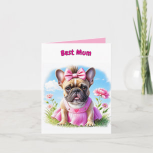 Invitation Bouledogue français Fleurs Bouledogue français