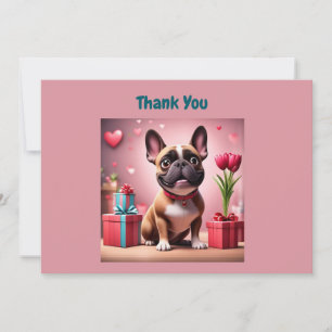 Invitation Bouledogue français merci French Bulldog
