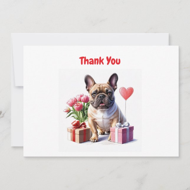 Invitation Bouledogue français merci French Bulldog (Devant)
