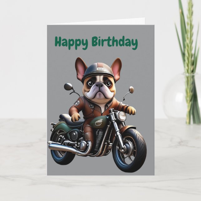 Invitation Bouledogue français moto French Bulldog (Devant)