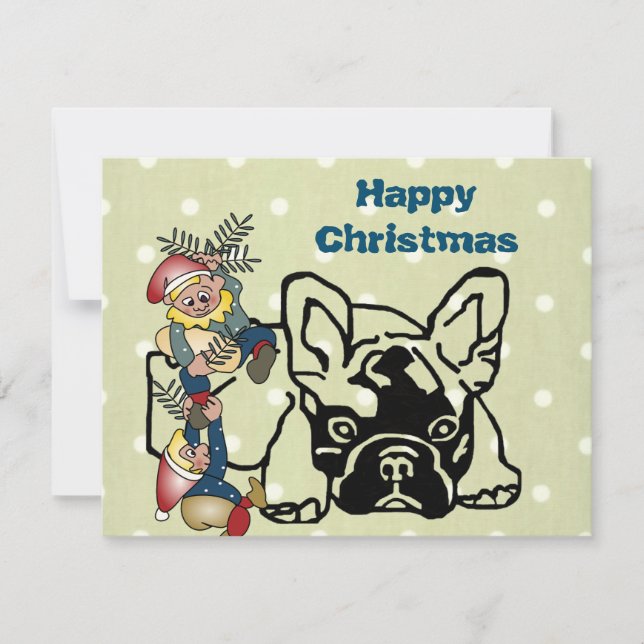 Invitation Bouledogue français Noël Bouledogue français (Devant)