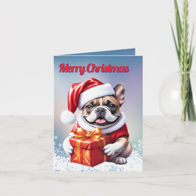 Invitation Bouledogue français Noël French Bulldog (Devant)