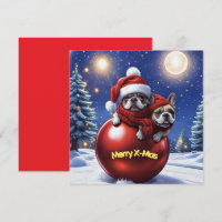 Bouledogue français Noël French Bullog