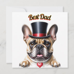 Invitation Bouledogue français  Papa Fête des Pères Bulldogue