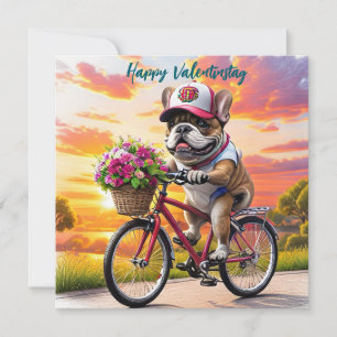 Invitation Bouledogue français vélo French Bulldog