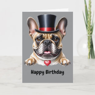 Invitation Bouledogues français Cylinder Anniversaire Bouledo