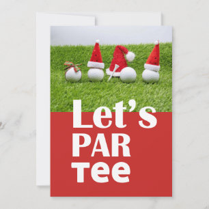 Invitation Boules de golf avec chapeaux de Père Noël Invitati