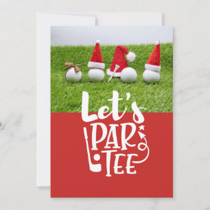 Invitation Boules de golf avec chapeaux de Père Noël Invitati