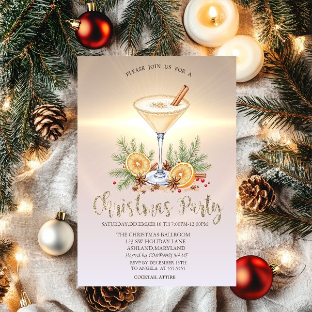 Invitation Boules de Luxe pour Sapin de Noël Entreprise Or (Créateur téléchargé)