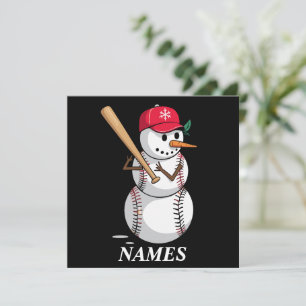 Invitation Boules de neige de baseball avec nom personnalisé