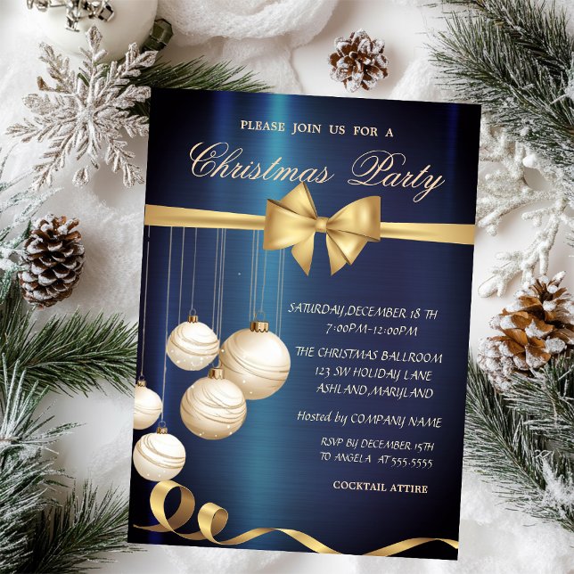 Invitation Boules de Noël à la crème,Arc,Noël (Créateur téléchargé)