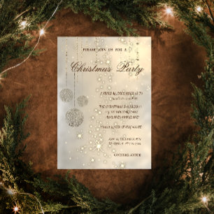 Invitation Boules de Noël Élégantes et Tendances, Fête de Noë