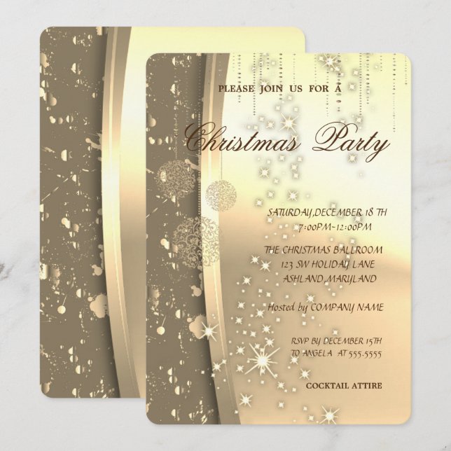 Invitation Boules de Noël élégantes, fête de Noël (Devant / Derrière)