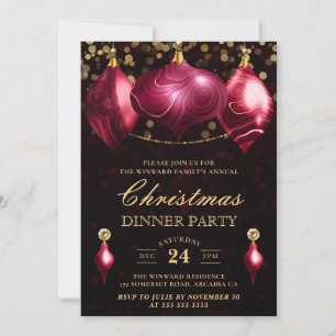 Invitation Boules de Noël en Agate Bourguignonne Élégantes