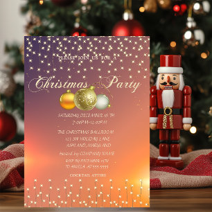 Invitation Boules de Noël, Fête de l'entreprise de lumières d