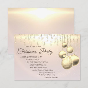 Invitation Boules de Noël, Fête de l'entreprise de lumières d