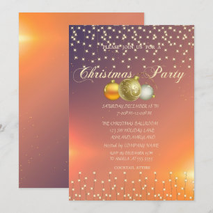 Invitation Boules de Noël, Fête de l'entreprise de lumières d