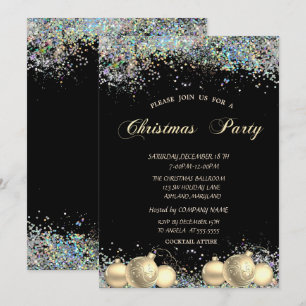 Invitation Boules de Noël,Fête de Noël de la société de confe
