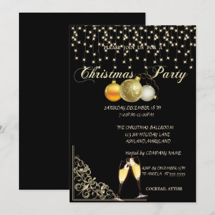 Invitation Boules de Noël, Fête de Noël de la société des ver