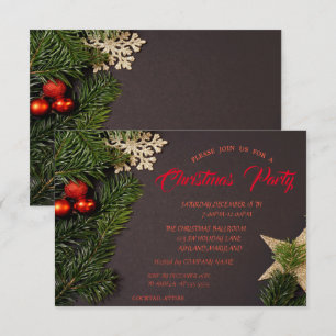 Invitation Boules de Noël,Fête de Noël de l'entreprise de bra