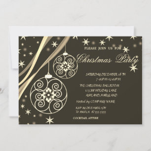 Invitation Boules de Noël Flèches de neige, Entreprise Brown 