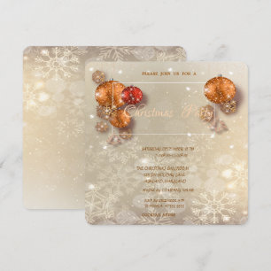 Invitation Boules de Noël, Flocons de neige, Soirée d'entrepr