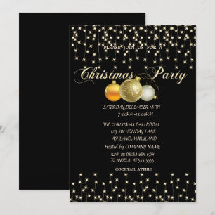 Invitation Boules de Noël,Lumières,Fête de Noël de l'entrepri