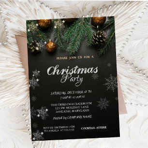 Invitation Boules de Noël, sapins de Noël Fête de l'entrepris