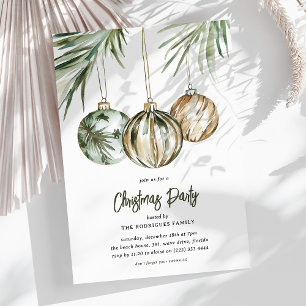 Invitation Boules de Noël Tropicales Fêtes