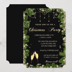 Invitation Boules de Noël, Verre, Entreprise Fête de Noël