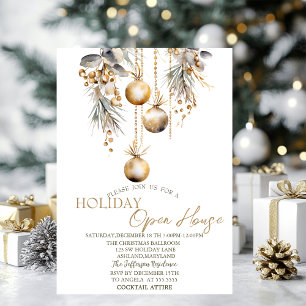 Invitation Boules de Noël Vintage Maison Ouverte pour les Fêt