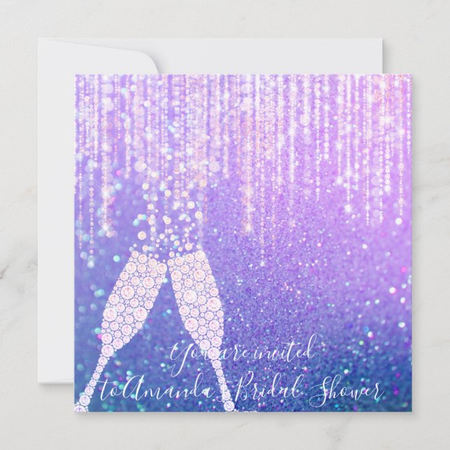 Invitation Boules en verre diamant Sweet16e Fête des mariées  (Devant)