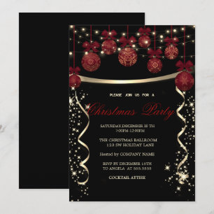 Invitation Boules Rouges Élégantes, Entreprise de Confettis S