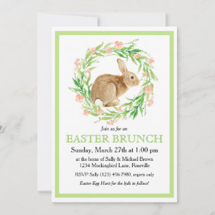 Invitation Boulet mignon dans la couronne de fleurs Brunch de